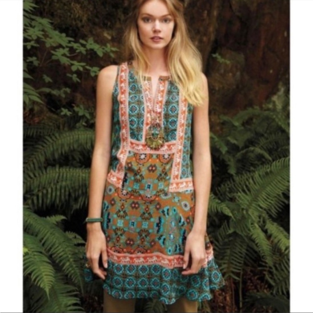 Tolani Bright Boho Printed Silk Dress